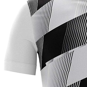 Men's Short Sleeve Soccer Jersey Crew Neck Striped Pattern 100% <b>Polyester</b> Moisture Wicking All Seasons Adult Apparel - Product Image 5