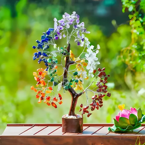 Árbol de Piedras Preciosas de 7 Chakras Hecho a Mano, con 300 Cuentas de Cristal Natural, Bonsái Feng Shui para Sanación, Meditación y Decoración del Hogar - Product Image 6