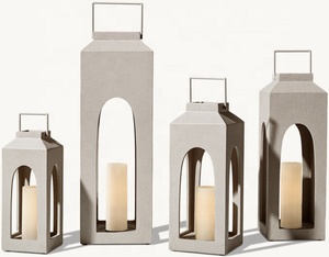 Portavelas Metálicos Modernos Hechos a Mano al por Mayor, Diferentes Tamaños para Decoración de Porche, Patio y Terraza - Product Image 3