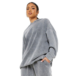 Survêtements décontractés pour femmes en polaire d'hiver personnalisés, à capuche, manches longues, surdimensionnés, légers, style streetwear, en coton et polyester - Product Image 3