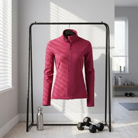 Veste matelassée unisexe imperméable coupe-vent en polaire, col montant, fermeture éclair, coupe ajustée, style sportif, rose uni, logo frontal, manteau d'extérieur