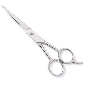 กรรไกรตัดผมสแตนเลสทรงตรงสำหรับคนถนัดขวา คมกริบ ปรับแต่งได้ สำหรับช่างเสริมสวยมืออาชีพ ร้านทำผม - Product Image 1