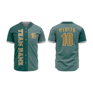 Camiseta de Béisbol Sublimada Personalizada para Hombre, Transpirable, a Rayas, con Botones, Uniforme de Softbol, Manga Corta, Ropa Deportiva - Product Image 1