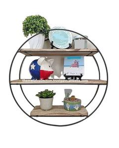 Wooden Slap Metal Bracket New Wall Shelf Shelve For Home Livingroom Hotel Bedroom Decorative Use <b>Storage</b> Rack Wall Shelve - Product Image 2