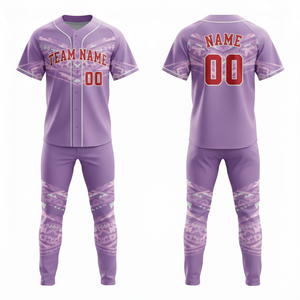 Conjunto de uniforme de béisbol de diseño personalizado, jersey con botones y pantalones para deportes de equipo - Product Image 3
