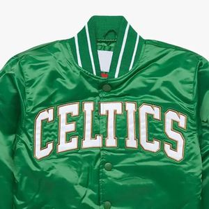 Chaqueta Varsity Verde Celtics para Hombre, Diseño con Parche de Logotipo Bordado, Chaqueta Bomber Informal para Otoño - Product Image 4