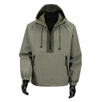 Ventes en gros d'usine, veste à capuche personnalisée avec logo, demi-fermeture éclair, résistante à l'eau, coupe-vent pour la randonnée