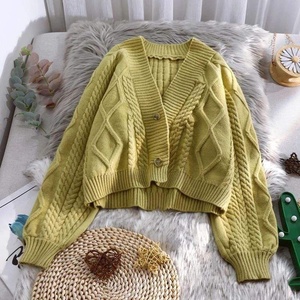 Cardigan en maille à manches longues pour femme, couleur unie, automne-hiver, style manteau et veste - Product Image 5