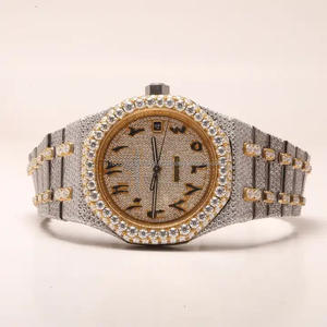 Round Shape Stainless Steel Two Tone VVS Quality Rose Gold Trending Hip Hop Iced Out Diamond Export Quality Manufacturer - Product Image 1