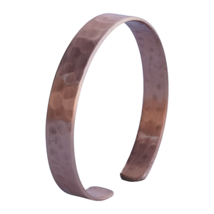 Bracelet ouvert réglable en cuivre pur, étanche, martelé, pour femmes et hommes, bijoux minimalistes unisexes pour anniversaire et mariage - Product Image 2
