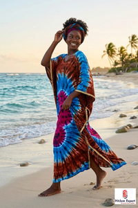 Printed <b>Kaftan</b> Dress Women Lightweight Beach Cover Up <b>Summer</b> Wear Loose Fit Custom Fabric Bulk Manufacturing and Export Supply - Product Image 5