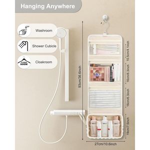 Borsa da Toilette da Viaggio per Donne Relavel, Grande Capacità, Rotazione a 360 Gradi, Gancio Appendibile, Borsa Portatile per Articoli da Toilette - Product Image 3