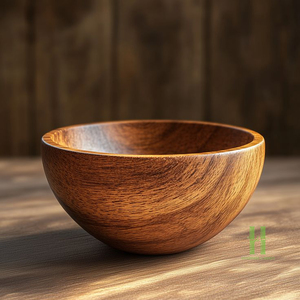 MEILLEUR PRIX Bol à salade en bois naturel fait à la main, style japonais, écologique, bol de service en bois pour la cuisine et la table à manger - Product Image 2