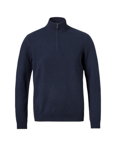 Pull en laine gris 100 % pour homme, col zippé, manches longues, couleur unie, idéal pour l'automne - Product Image 5