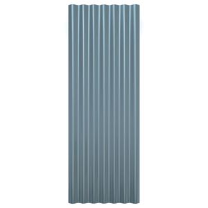 Juego de 12 Paneles para Techo de 39.4''x14.2'', Láminas Corrugadas de Acero Galvanizado Gris - Product Image 4