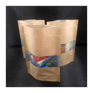 Kraft Paper Stand up Ziplock Food Packaging <b>Bags</b> with Windows - Product Image 3