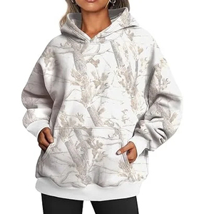 Sublimation <b>Pattern</b> Print <b>Women's</b> Oversized Vintage Wash Pullover Hoodie Heavy Knitted <b>Fleece</b> Streetwear Summer Autumn Winter - Product Image 1