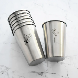 Vasos de Agua Personalizados, Recuerdos, Regalos para Fiestas, Vasos de Agua de Acero Inoxidable, Vasos Metálicos, Regalos de Boda, Vasos para Fiestas - Product Image 1