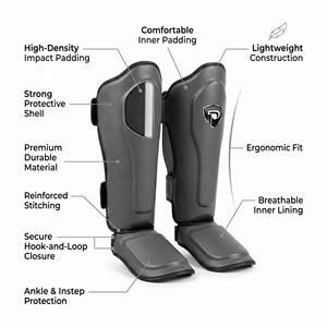 Espinilleras Dumela International Grises, Unisex, Duraderas, de Cintura Alta, Forro de Spandex de 3 cm de Grosor, Equipo de Protección para Artes Marciales - Product Image 5