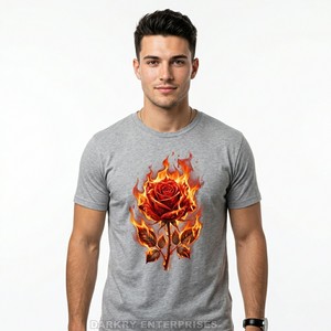T-shirt noir personnalisé pour homme, fabricant, coton de haute qualité, streetwear, tee-shirt graphique, imprimé cœur rouge, vêtements pour homme, fournisseur OEM ODM - Product Image 3