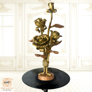 Porte-bougie en fer forgé Khang Hung Phat, sculpture décorative, style élégant, finition peinte - Product Image 1