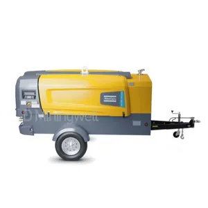 D Miningwell atlas copco compressor de ar preço 10bar 350cfm XATS 350 cfm 150psi cummins motor compressor de mineração móvel