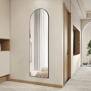 Specchio da Parete con Cornice Sottile in Lega di Alluminio 21*64, Specchio da Terra con Supporto - Product Image 4