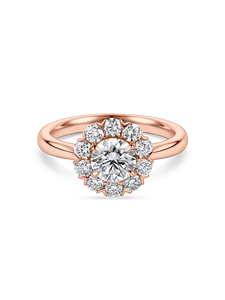 แหวนหมั้นสไตล์วินเทจหรูหรา ทองคำแท้ 14K ประดับเพชรเพาะเลี้ยงทรงเดซี่ ดีไซน์กลีบดอกไม้ละเอียดอ่อน แรงบันดาลใจจากวินเทจ ผลิตในอินเดีย - Product Image 3