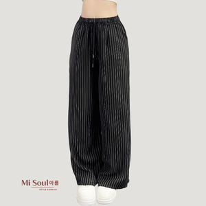 Pantalon Harem Femme Personnalisé avec Logo, Taille Élastique, Coupe Droite, Décontracté, Nœud et Perles, Écologique, Streetwear, Mode Coréenne, Vente en Gros - Product Image 1