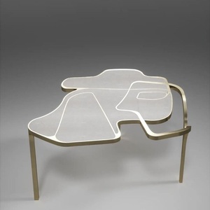 furniture style living room round modern Silver <b>metal</b> legs Modern <b>Metal</b> Side <b>Table</b> - Product Image 5