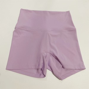 กางเกงขาสั้นเอวสูงรัดรูปสำหรับเล่นโยคะและวิ่งออกกำลังกายสีพื้น - Product Image 4