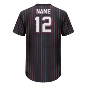 Camiseta de Béisbol Personalizada con Rayas, Diseño con Botones, Colores Vibrantes, Número de Jugador y Colores del Equipo Personalizados para Ropa Deportiva Masculina - Product Image 3