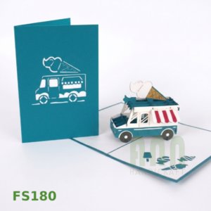 ANN HANDICRAFT FS180 Ice Cream <b>Car</b> Friendship 3D Pop Greeting Cards Custom Die Cutting Printing Thank You Gift Card Art - Product Image 3