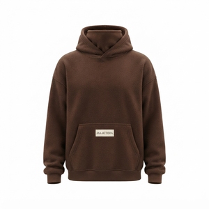 Women's <b>Brown</b> Oversized Pullover Hoodie <b>Fleece</b> Sweatshirt Kangaroo Pocket Casual Streetwear - Product Image 3