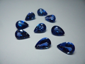 Tanzanita Natural de 7x10mm, 9 Piezas, Calidad 3A, Corte Facetado en Forma de Pera, para Joyería, Piedra de Nacimiento Suelta, GEMFORTE INC - Product Image 3