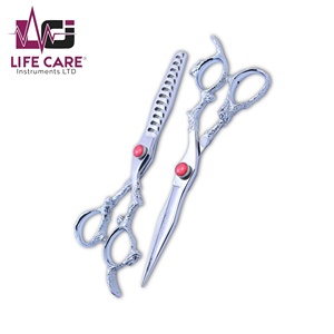 Juego de tijeras de peluquería profesionales Dragon Handle con estuche de transporte, juego de tijeras de peluquería japonesas de Life Care Instr. - Product Image 1