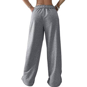 Pantalones deportivos de cintura baja con cordón para mujer, pantalones largos con bloques de color y bolsillos, joggers holgados informales para mujer - Product Image 2