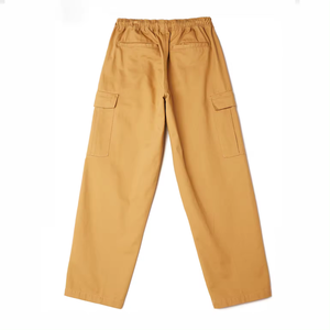 Pantalon cargo homme couleur moutarde, taille élastique, plusieurs poches, style décontracté pour l'automne, en toile respirante - Product Image 1