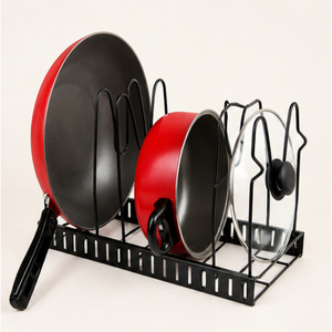 Heavy-Duty Pots and <b>Pans</b> Organizer Rack for Kitchen Cabinet Metal Cookware <b>Holder</b> for Lids Bakeware and Skillets Lowest Price - Product Image 5