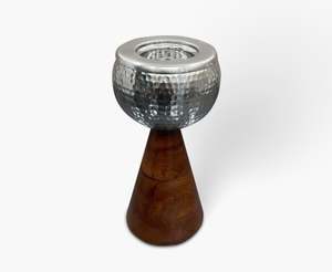 Quemador de incienso árabe Bakhoor, cono metálico Mabkhara, quemador de incienso Oud, base de madera, soporte tradicional árabe para incienso - Product Image 6