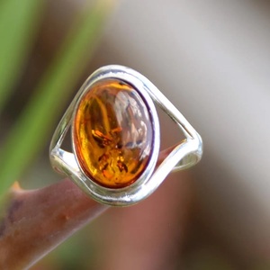 Bague en ambre baltique naturel, argent sterling 925, bague faite à la main, ambre taillé ovale, bijoux en argent, fournisseur en gros - Product Image 2