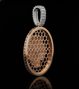 Pendentif personnalisé Lion serti de diamants, en or bicolore 925, avec micro-pavé de moissanite, style hip-hop - Product Image 3