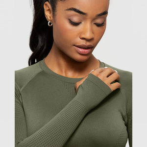 เสื้อยืดออกกำลังกายแขนยาวทรงสลิมฟิตคุณภาพสูง ดีไซน์ครอป เหมาะสำหรับฤดูร้อน สวมใส่สบาย น้ำหนักผ้า 220 กรัม สำหรับผู้หญิง - Product Image 4