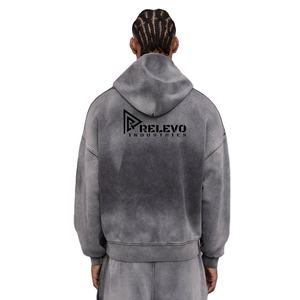 ชุดวอร์มผ้าฝ้าย100% โอเวอร์ไซส์ของผู้ชายชุดวอร์มซักด้วยกรดชุดวอร์มฤดูหนาว - Product Image 2