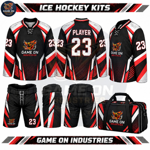 Ensemble de tenue de hockey sur glace personnalisé par sublimation, maillot respirant, pantalon, sac de voyage, fournisseur direct d'usine pour la vente en gros - Product Image 6