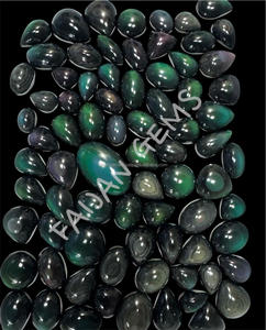 FAIJAN GEMS - Gemas Sueltas de Obsidiana Arcoíris Natural, Cabujón Pulido, Formas Variadas, Todos los Tamaños, Certificado por Terceros, Rajasthan - Product Image 4