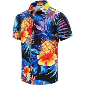<b>Pineapple</b> Print Male Tropical Floral Summer Beach <b>Shirts</b> <b>Mens</b> Hawaiian <b>Shirt</b> Short Sleeve Casual <b>Mens</b> Hawaiian Tropical <b>Shirt</b> - Product Image 3