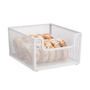 Panier de rangement empilable en métal moderne, grande capacité, organisateur d'étagère - Product Image 5