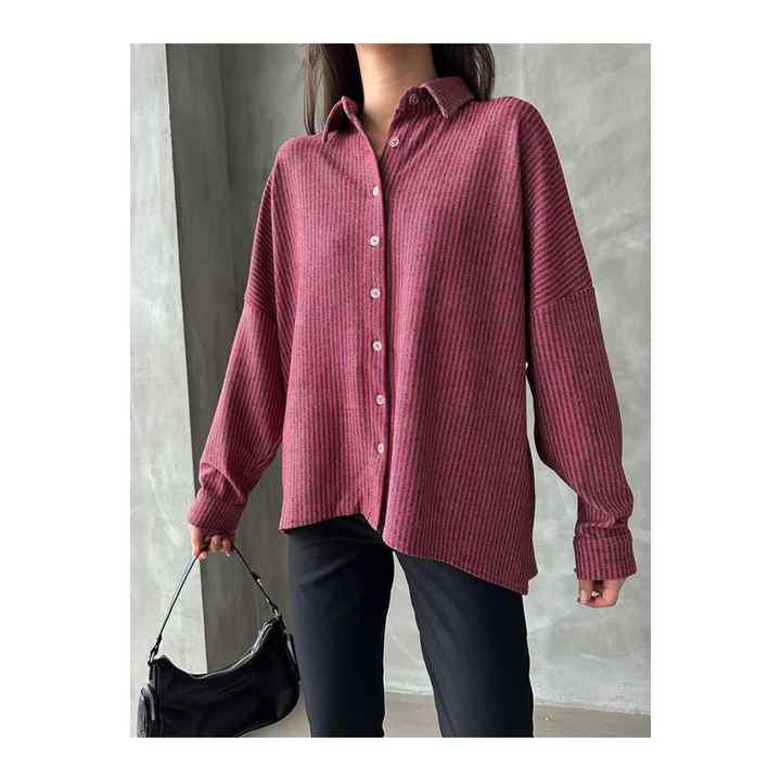 S:2 / M:2 / L:1 / XL:1= 6 Pieces | Red Oversize Shirt