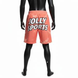 Pantalones Cortos Deportivos para Hombre, 130 GSM, Poliéster, Cortavientos, Color Coral Peach, Paneles con Gráficos, Transferencia Térmica, Logotipo Personalizado - Product Image 2